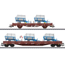 (Neu) Märklin 46407 Rungenwagen-Set 2 "Landwirtschaftliche Geräte", MHI,