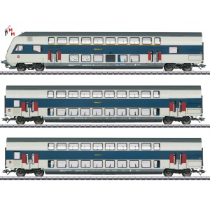 (Neu) Märklin 43599  Doppelstockwagen-Set der DSB, Ep.VI,