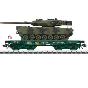 (Neu) Märklin 48843 Schwerlast-Flachwagen mit Leopard 2A6, Ep.VI,