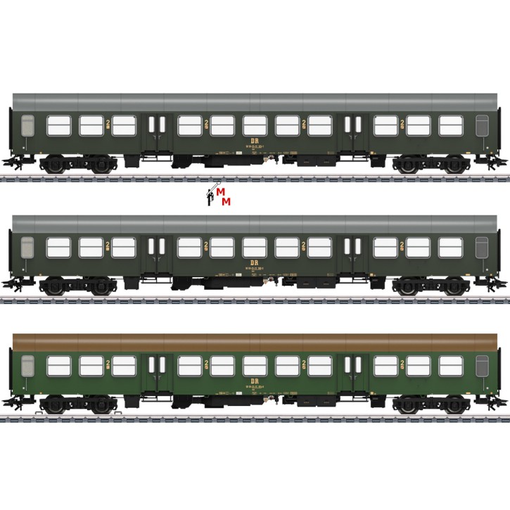 (Neu) Märklin 42580 Personenwagen-Set der DR, Ep.IV, Halberstädter Mitteleinstiegswagen,