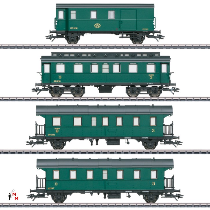 (Neu) Märklin 43054 Personenwagen-Set, 4 Wagen, SNCB,Ep.IIIa,