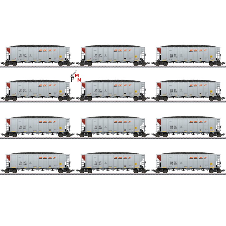 (Neu) Märklin 45666 US Hopper Car-Set, BNSF, Ep.VI, (12 Wagen)