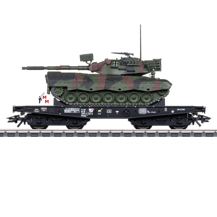 (Neu) Märklin 48876 Schwerlast-Flachwagen mit Leopard 1, Ep IV,