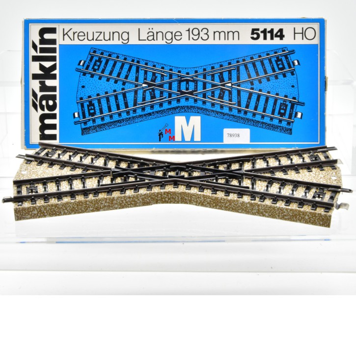 Märklin 5114 M-Kreuzung, Kreuzungswinkel Länge 193mm, (78938)