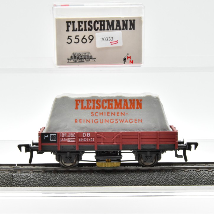 Fleischmann 5569 Niederbordwagen "Schienenreinigungswagen", (70333)