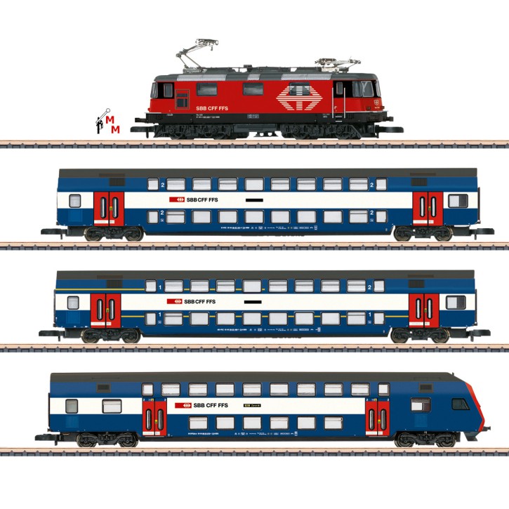 (Neu) Märklin Spur Z 81195 Zugpackung "Züricher S-Bahn" der SBB mit Lok Re 420, Ep.VI,